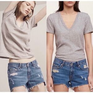 Rag & Bone Winnie Cut Off Distressed Blue Jean Short Medium Wash Denim Size 26